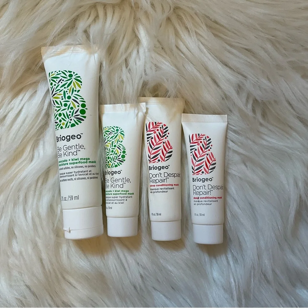 Briogeo Hair Mask Set - New x4 Travel - Be Gentle Be Kind Don’t Despair Repair